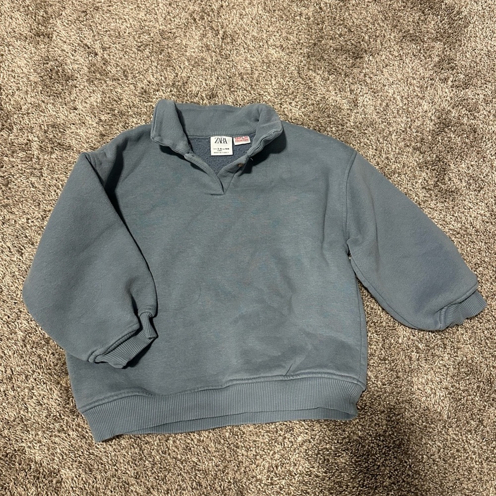 Zara Kids Slate Blue Pullover Sweatshirt